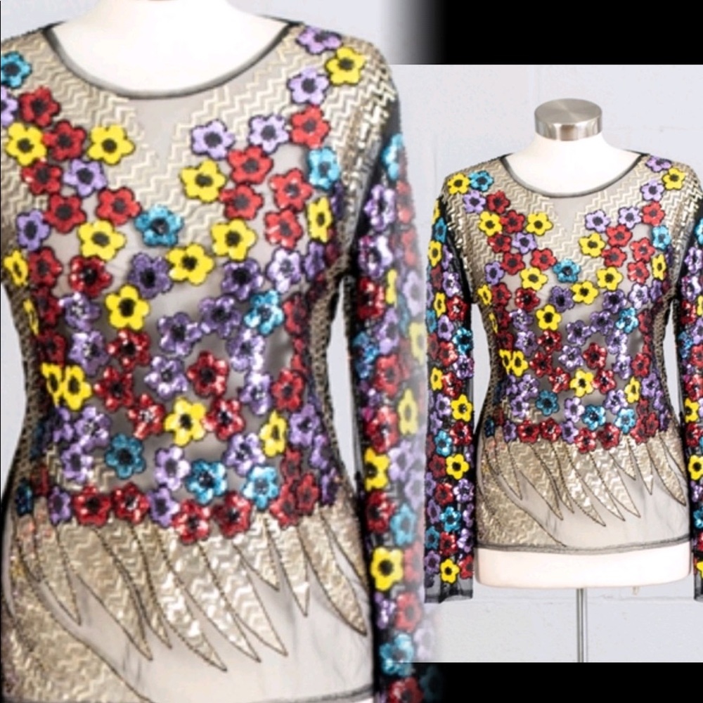 Sequins illusion top